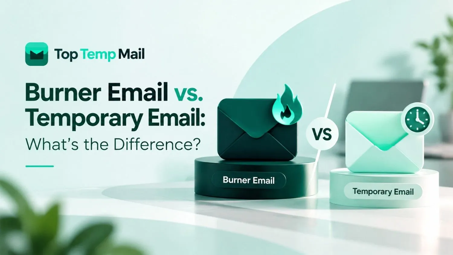 Burner email vs. temporary email comparison showing inbox differences and features.